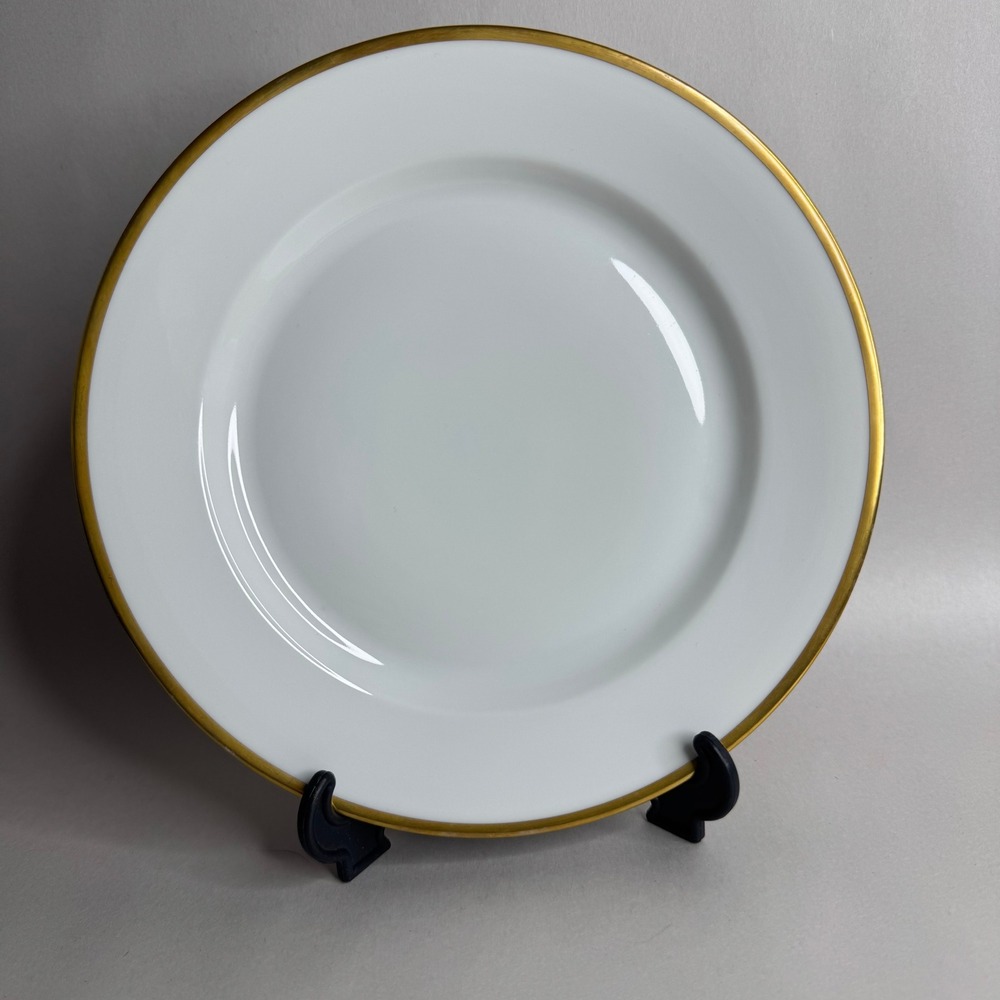 Eamag Bavaria The Empire Salad Plate 8.5" White Gold Trim Vintage German China
